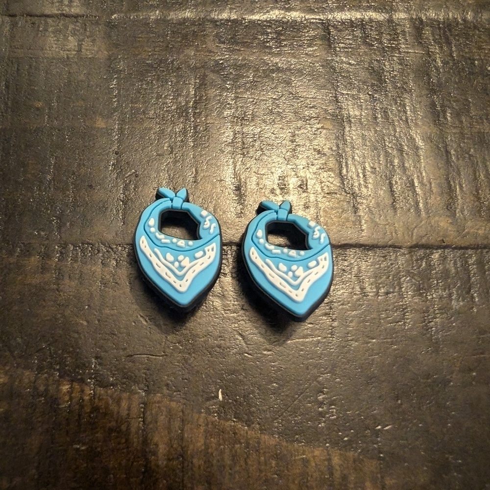 Western Cowgirl Blue Bandana Croc Charms